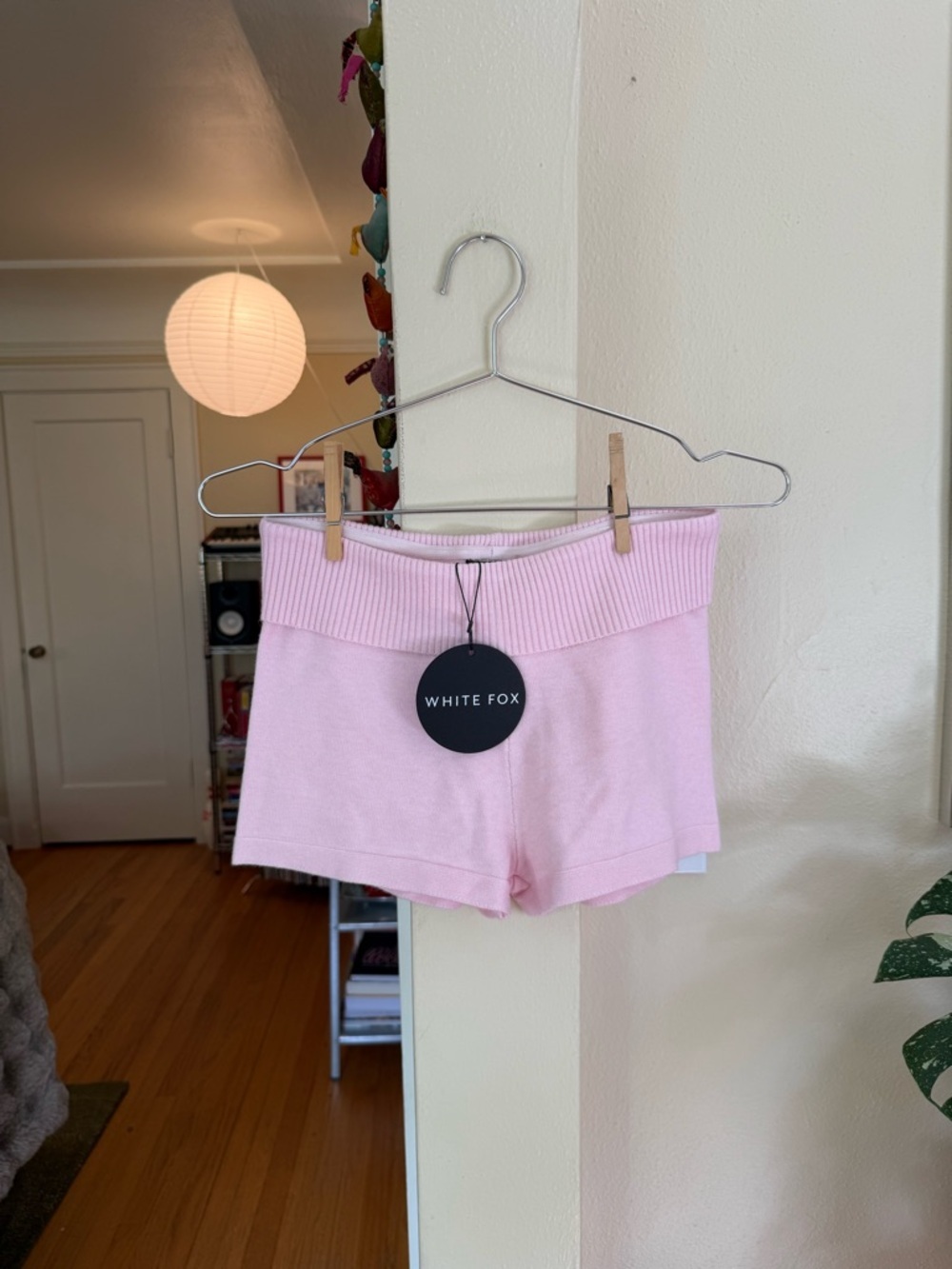 NWT Baby Pink Fuzzy White Fox Shorts